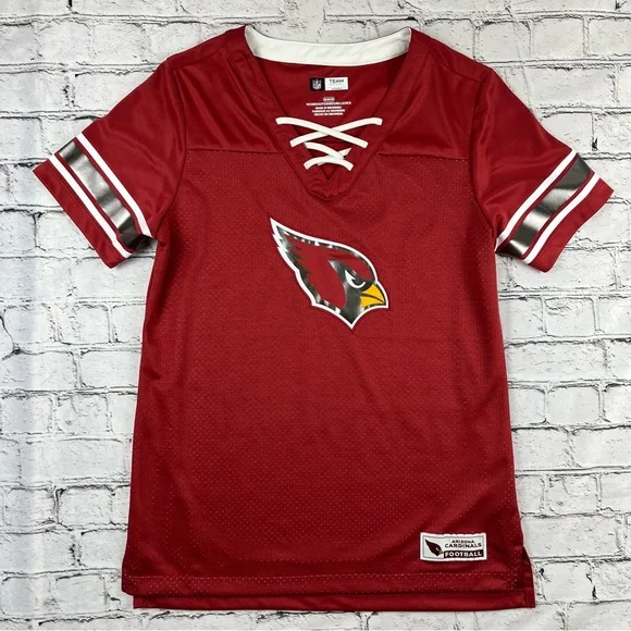 NFL Arizona Cardinals Lace-up Jersey Top M - Picture 1 of 8